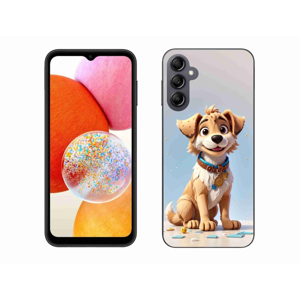 Gél borítás mmCase Samsung Galaxy A14 4G/5G - rajzfilm kölyökkutya