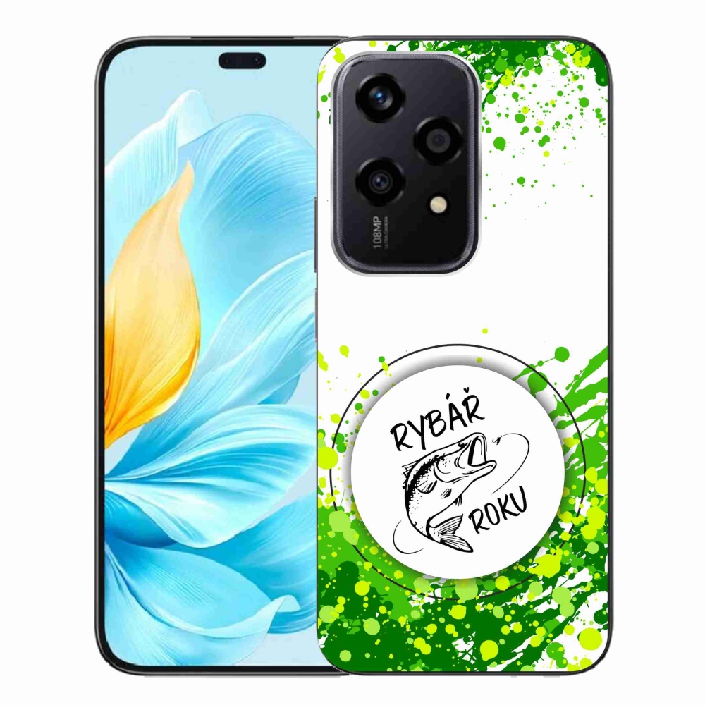 Zselés borító mmCase a Honor 200 Lite 5G számára - az év horgásza fehér háttérrel