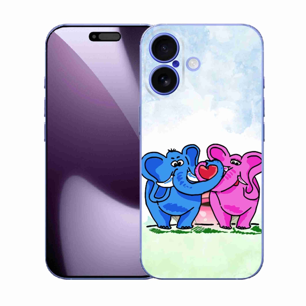 Gél borítás mmCase iPhone 17 készülékhez - szerelmes elefántok