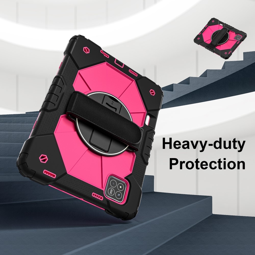 Strapabíró huzat kéztartóval és vállpánttal Xiaomi Pad 7/7 Pro készülékhez - fekete/rózsaszín