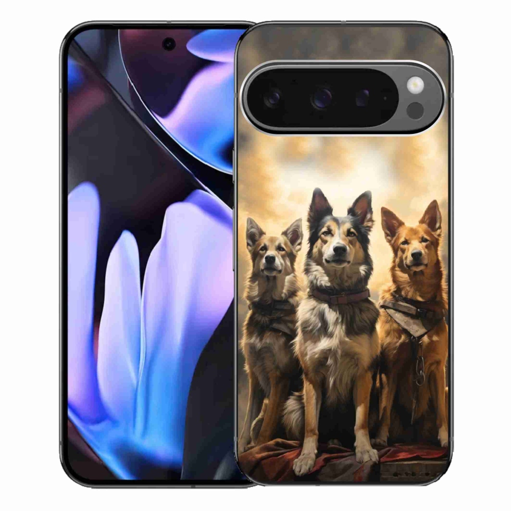 Zselés borítás mmCase a Google Pixel 9 Pro XL-hez - három kutya