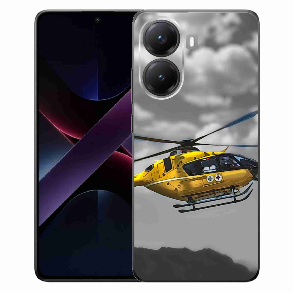 Gél borítás mmCase a Xiaomi Poco X7 Pro 5G számára - sárga helikopter