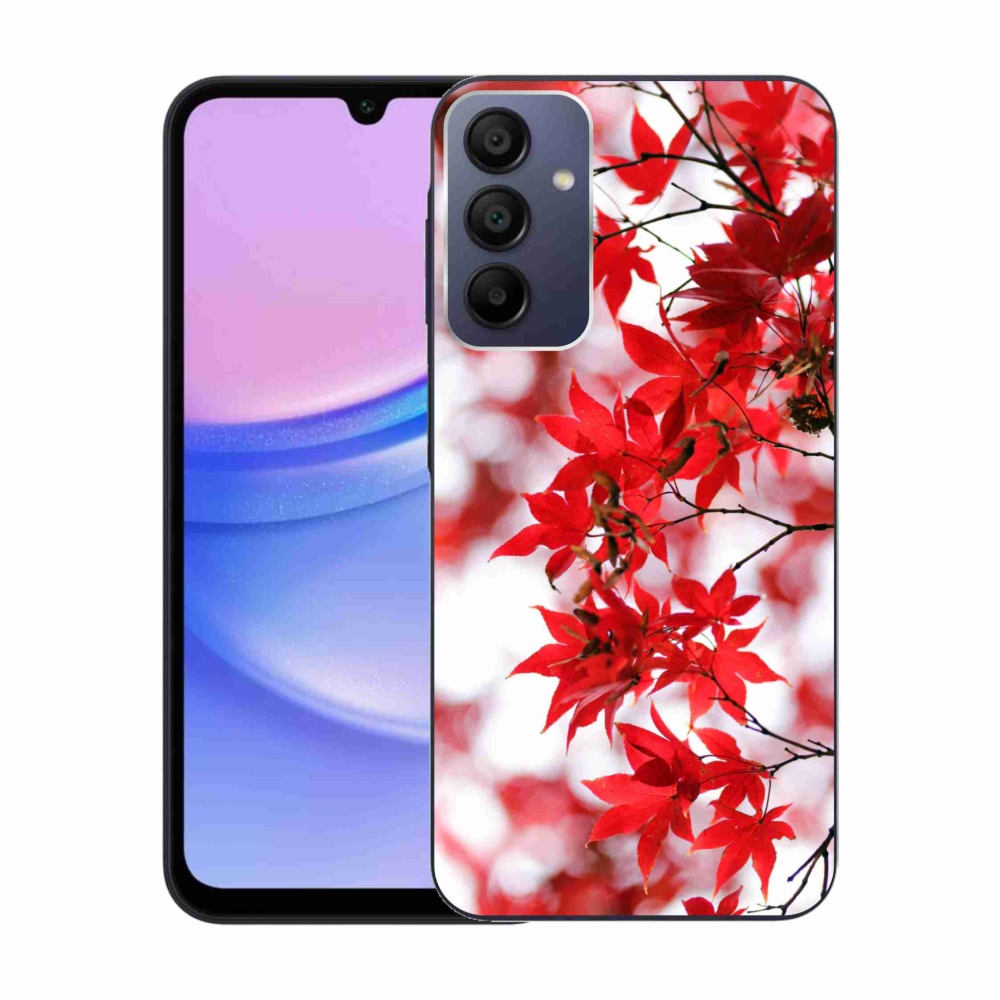 Zselés borítás mmCase Samsung Galaxy A15 4G/5G - piros levelek