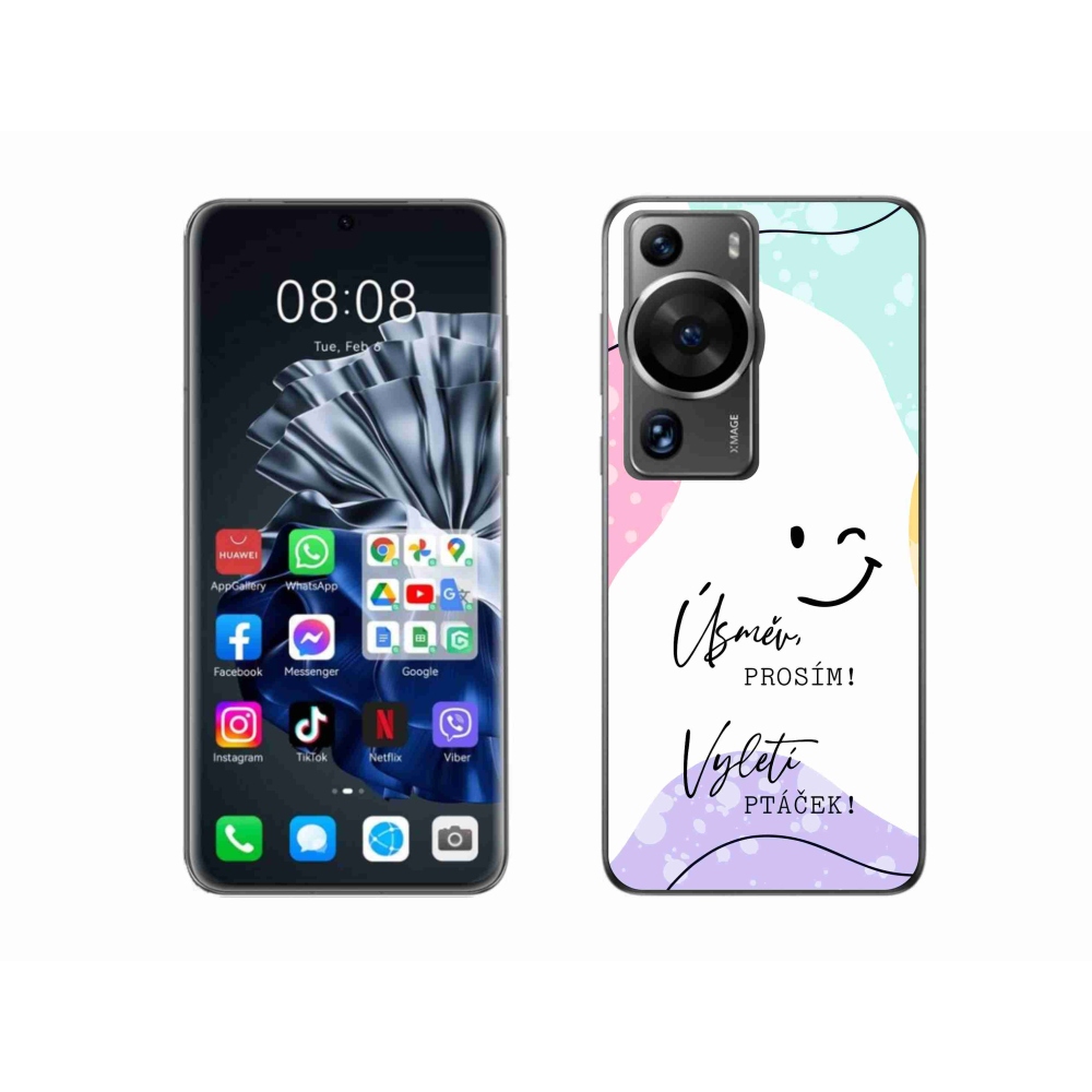 Gél borító mmCase a Huawei P60 Pro készülékhez - vicces szöveg 4 fehér háttérrel