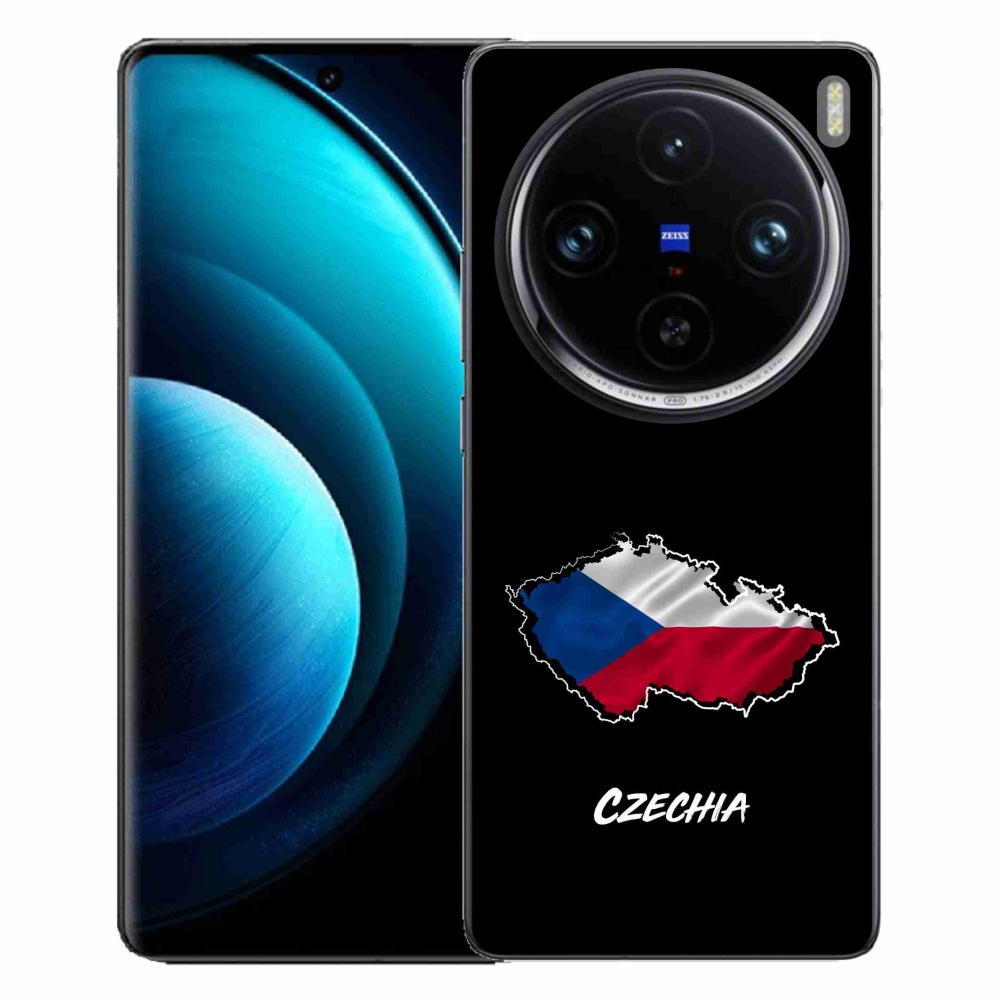 Zselés borítás mmCase a Vivo X100 Pro 5G készülékhez - Csehország fekete háttér