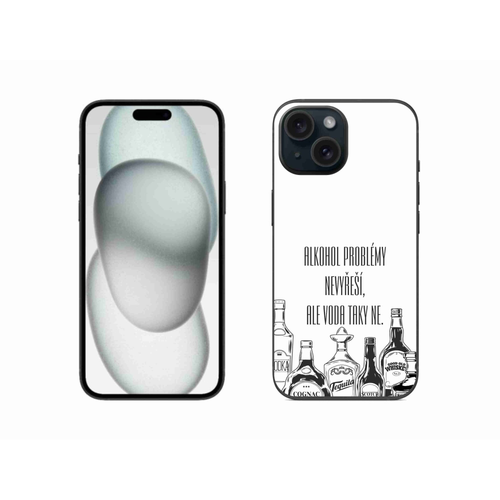 Gél borító mmCase iPhone 15 készülékhez - vicces szöveg fehér háttérrel