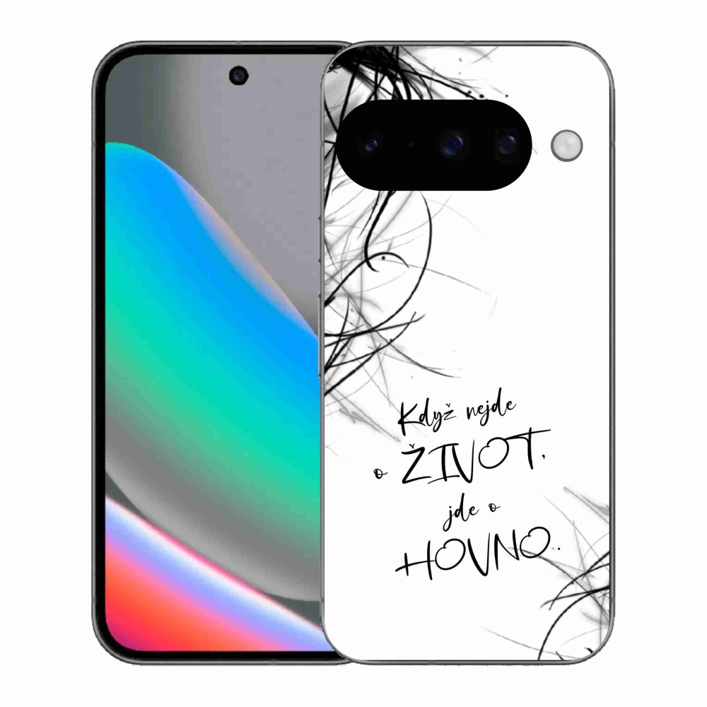 Gél borító mmCase a Google Pixel 10 számára - vicces szöveg 16 fehér háttér