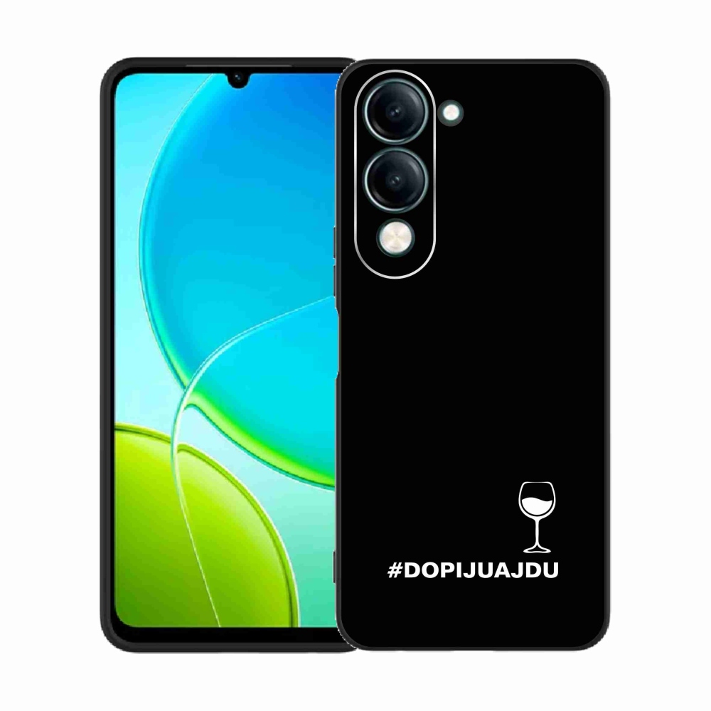 Gél borítás mmCase a Vivo Y29s 5G készülékhez - bor motívum fekete háttérrel