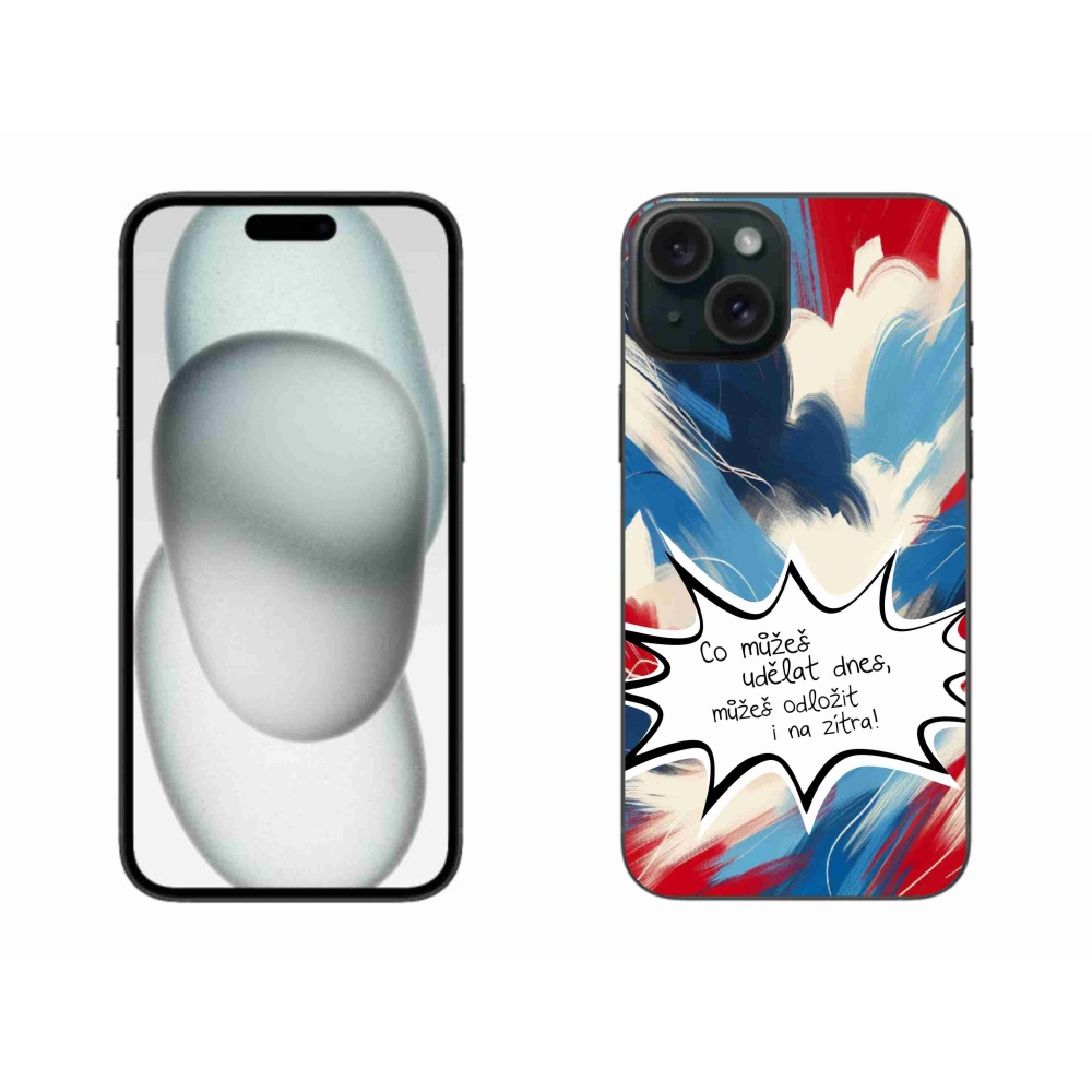 Gél borítás mmCase iPhone 15 Plus készülékhez - vicces szöveg 9 fehér háttér