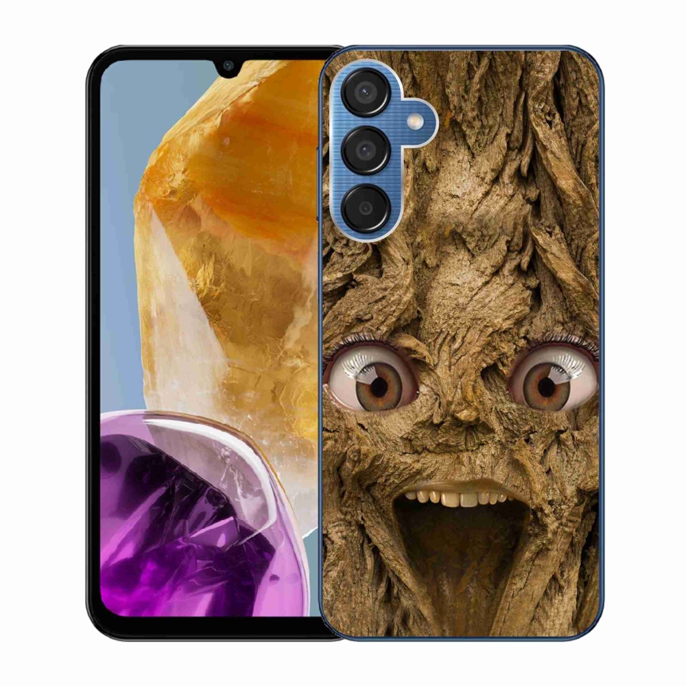 Gél borítás mmCase Samsung Galaxy M15 5G - vidám fa szemekkel