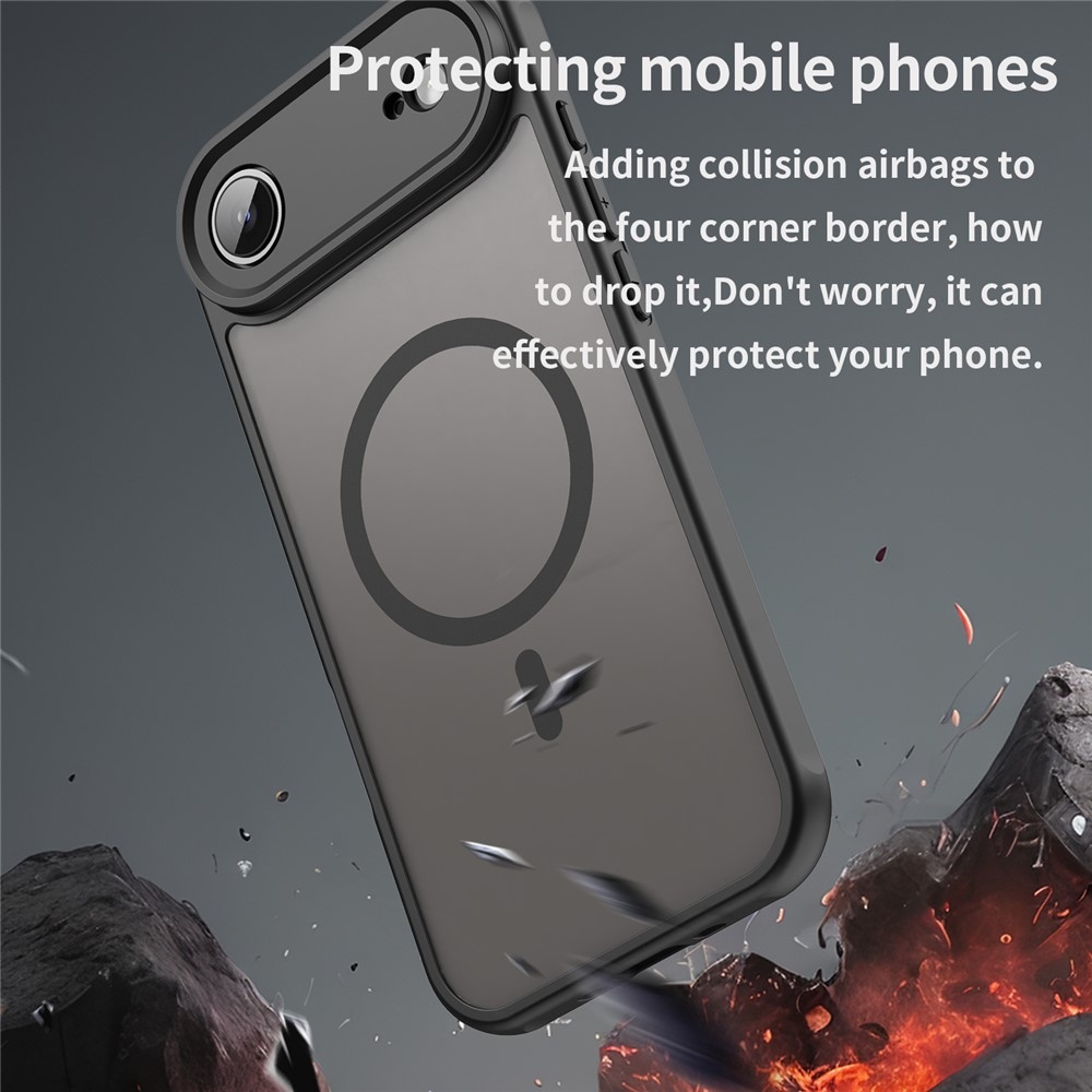 Matte zselés tok MagSafe-rel iPhone 17 Air készülékhez - fekete