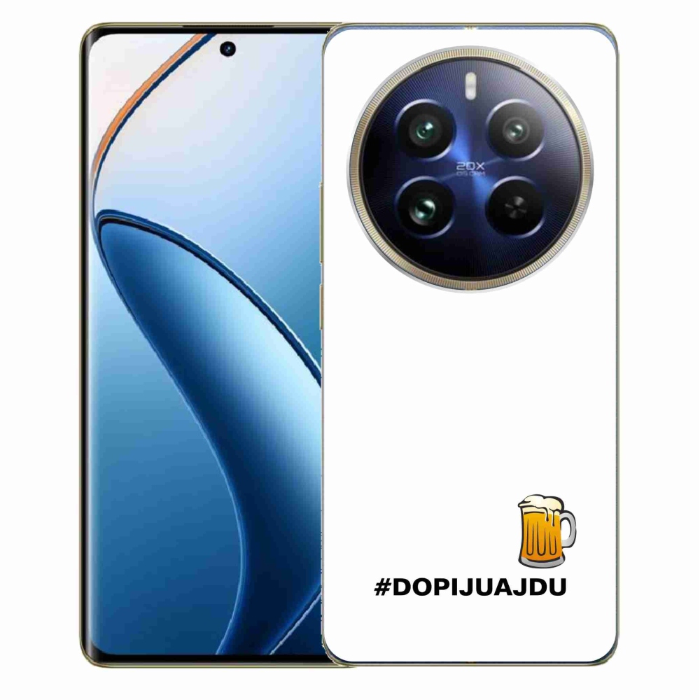 Gél borítás mmCase a Realme 12 Pro 5G/12 Pro+ 5G - sör motívum 1 fehér háttérrel