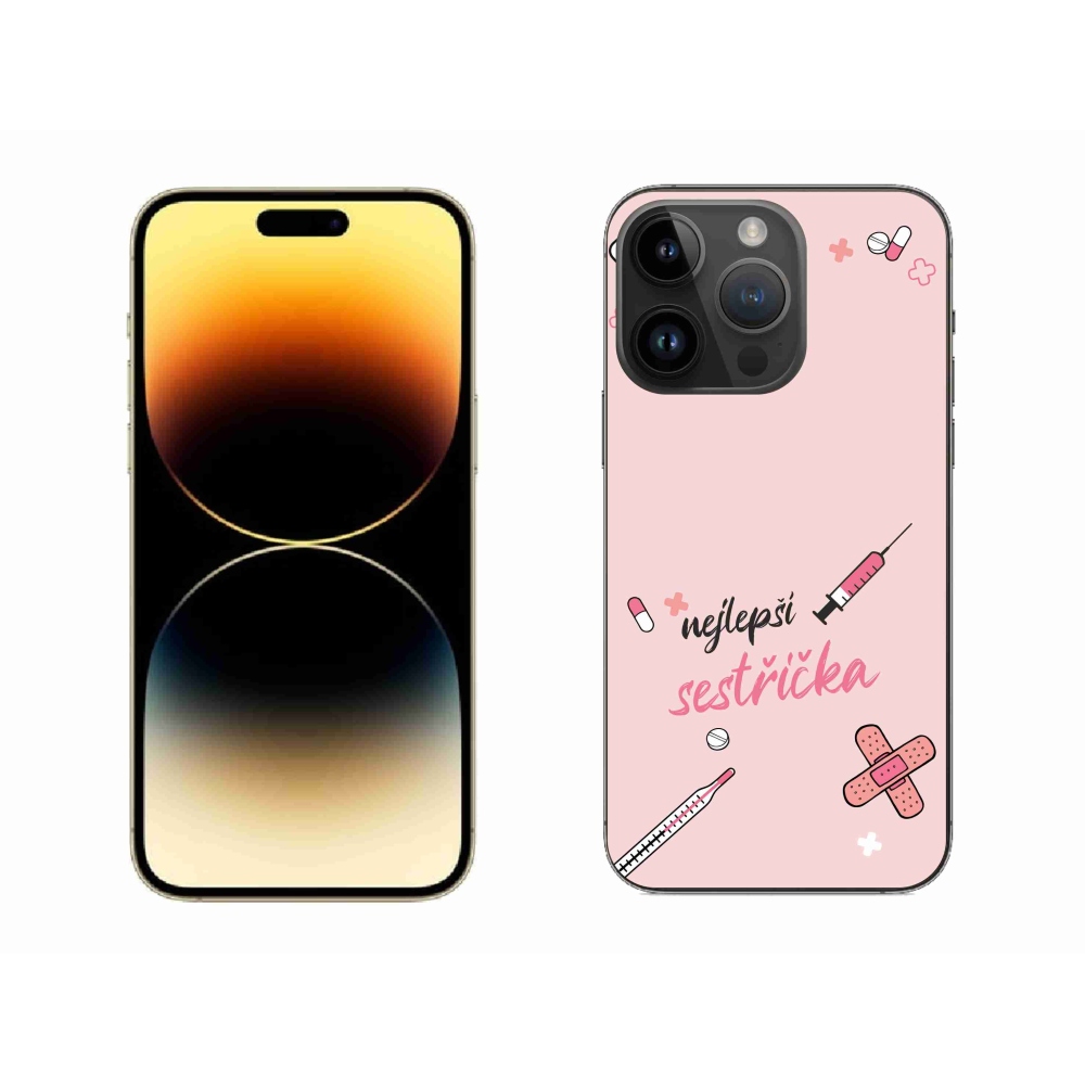 Gél borítás mmCase iPhone 14 Pro Max 6.7 készülékhez - legjobb kishúg rózsaszín háttérrel