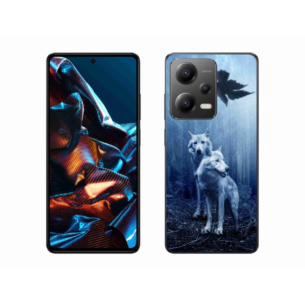 Gél borítás mmCase a Xiaomi Redmi Note 12 Pro 5G számára - farkasok az erdőben