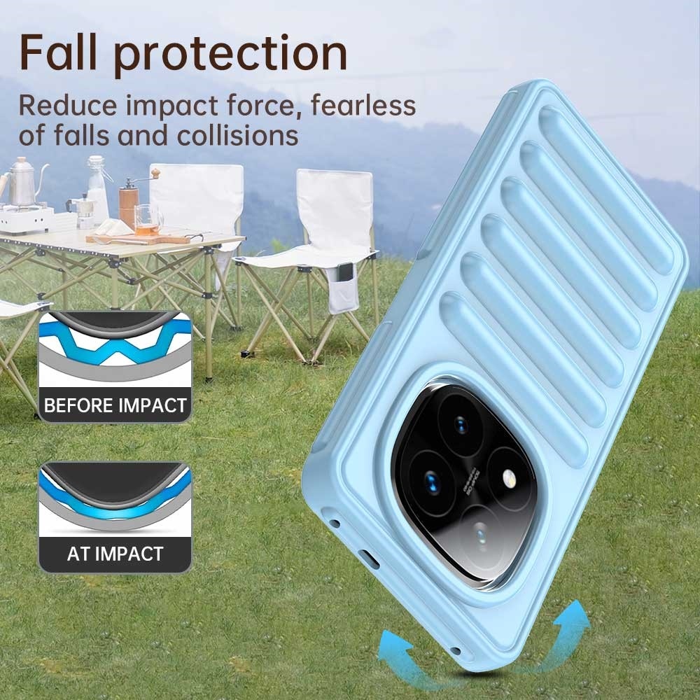 Csíkos tartós borító Xiaomi Redmi Note 14 Pro+ 5G - kék