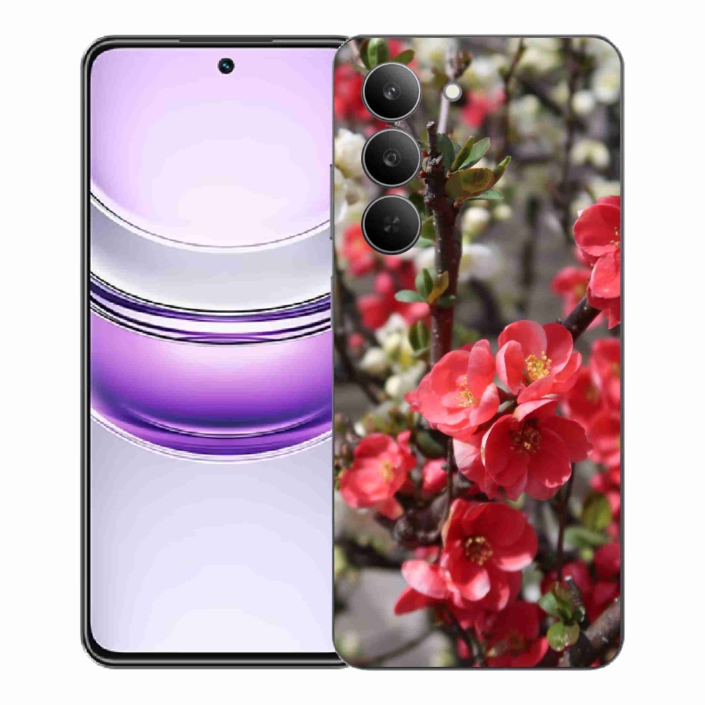 Gél borító mmCase a Realme 14x 5G készülékhez - piros virágok