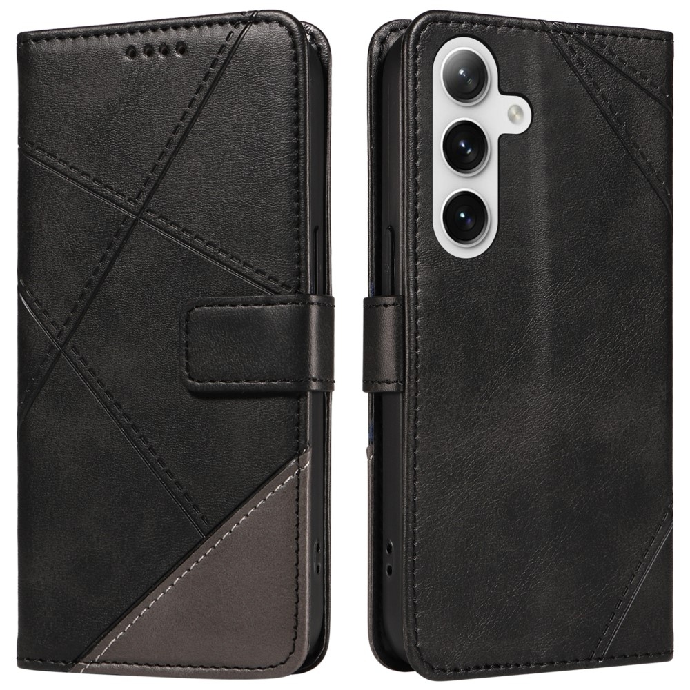 Háromszög alakú könyvtáska Samsung Galaxy S24+/S25+ készülékhez - fekete