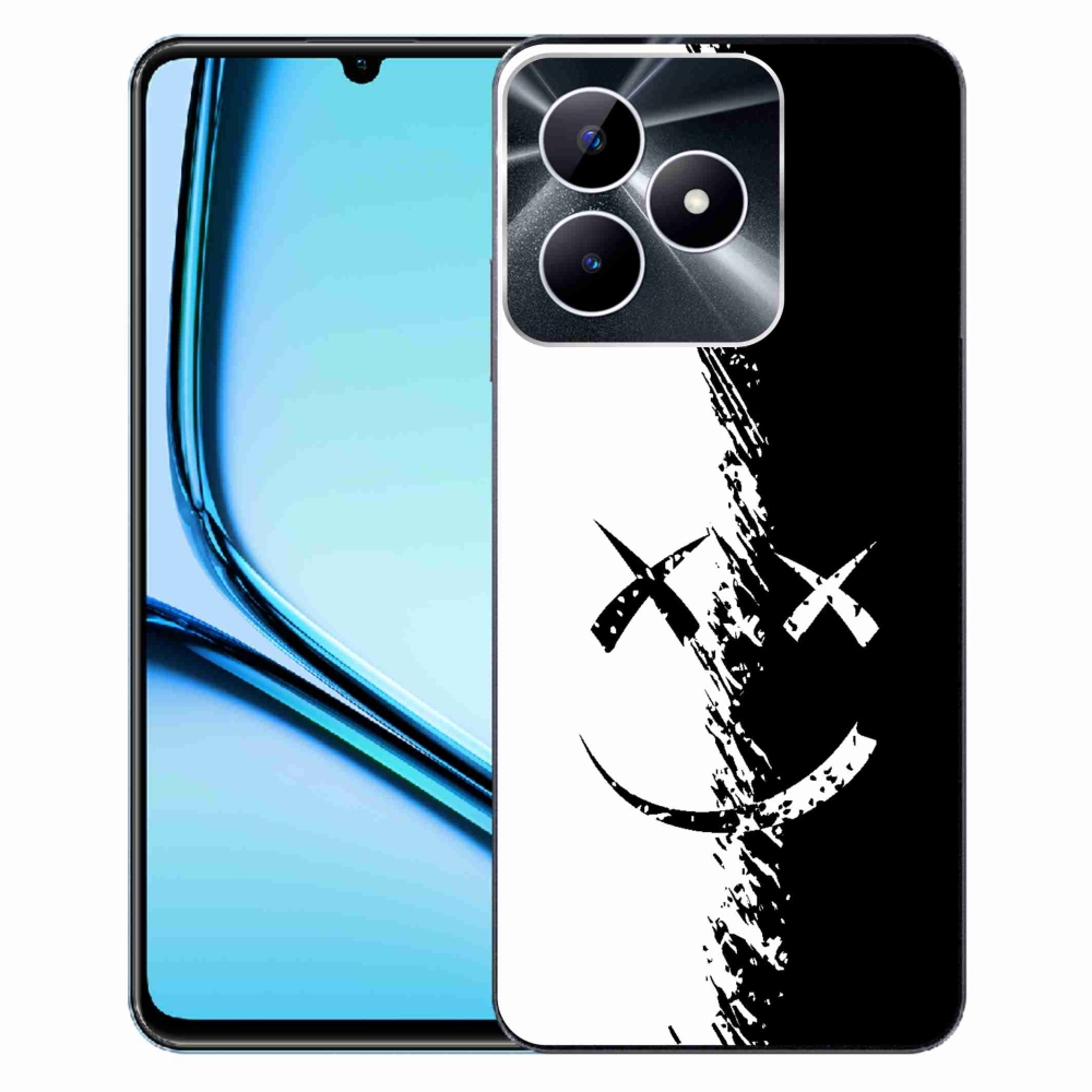 Zselés borító mmCase a Realme Note 50 készülékhez - fekete-fehér mosolygó