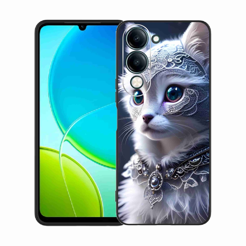 Zselés borítás mmCase a Vivo Y29s 5G-hez - fehér macska