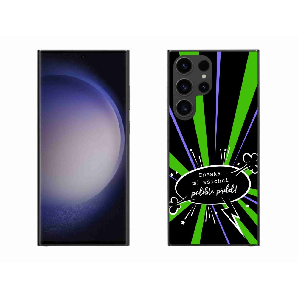 Gél borító mmCase Samsung Galaxy S23 Ultra 5G - vicces szöveg 15 fekete háttérrel