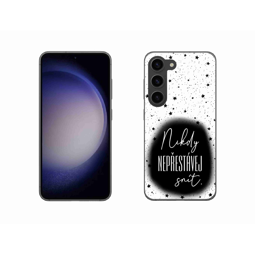 Gél borítás mmCase Samsung Galaxy S23 5G - idézet 1 fekete és fehér háttérrel