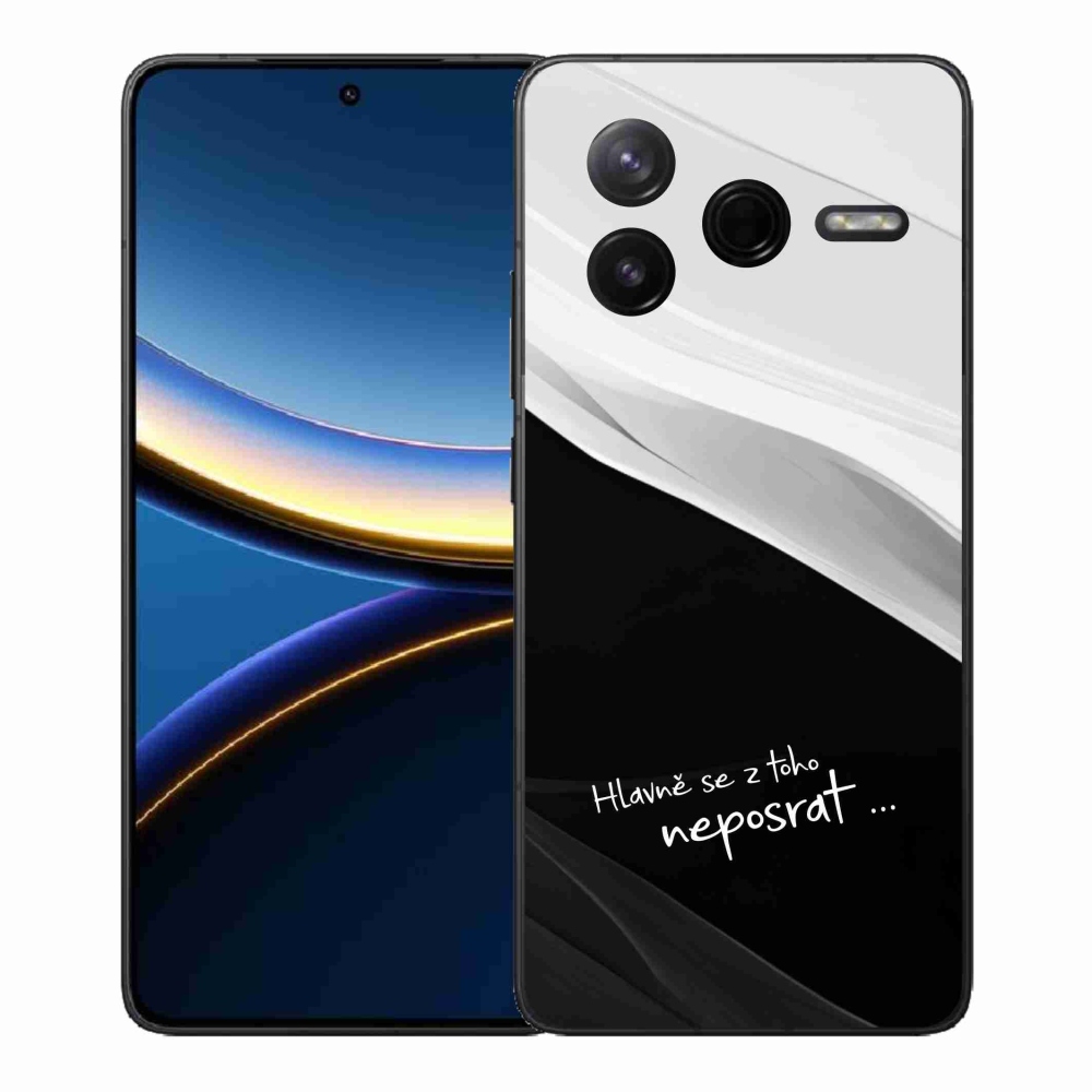 Gél borító mmCase a Xiaomi Poco F7 Pro számára - vicces szöveg 13 fekete és fehér háttérrel