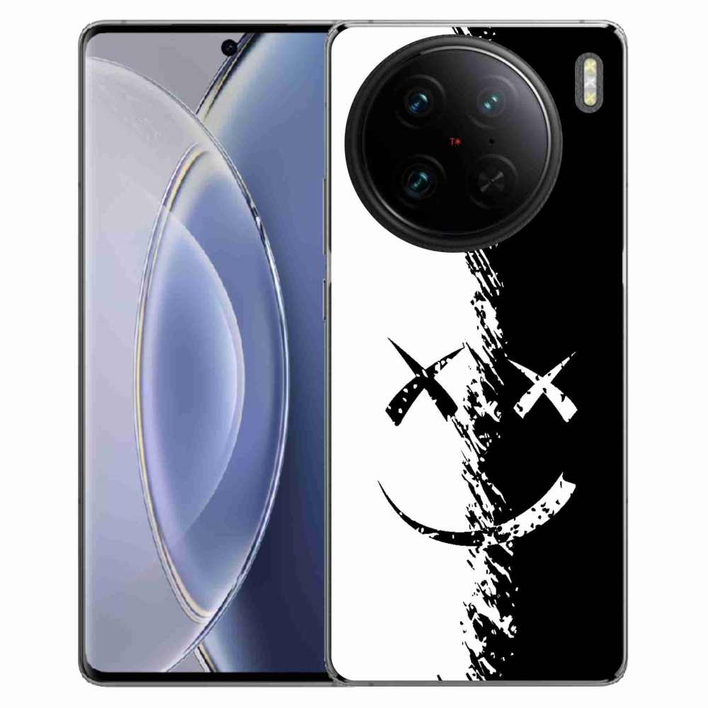 Gél borítás mmCase a Vivo X90 Pro készülékhez - fekete-fehér mosolygó