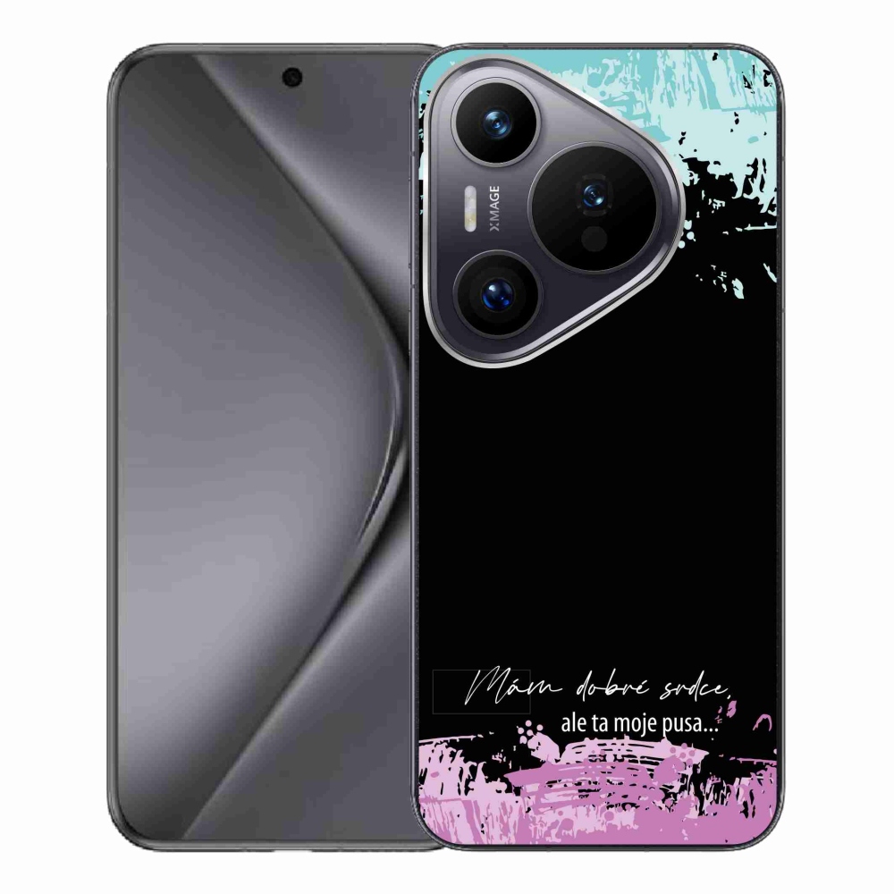 Gél borító mmCase a Huawei Pura 70 Pro készülékhez - vicces szöveg 3 fekete háttér