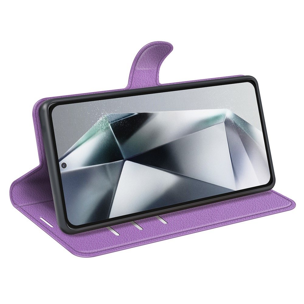 Litchi könyv tok Samsung Galaxy S25 Ultra készülékhez - lila