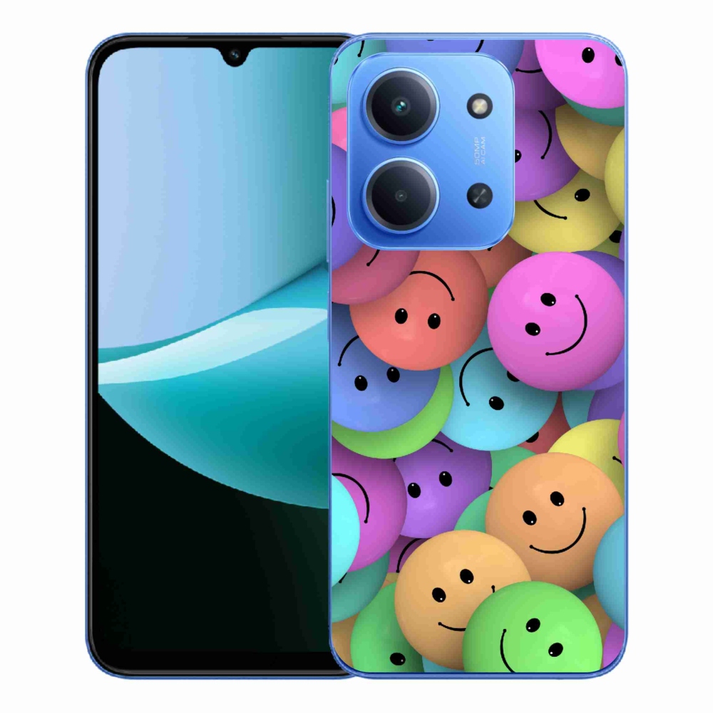 Gél borító mmCase a Xiaomi Redmi 15C 4G/5G (173mm) - színes smiley-khoz