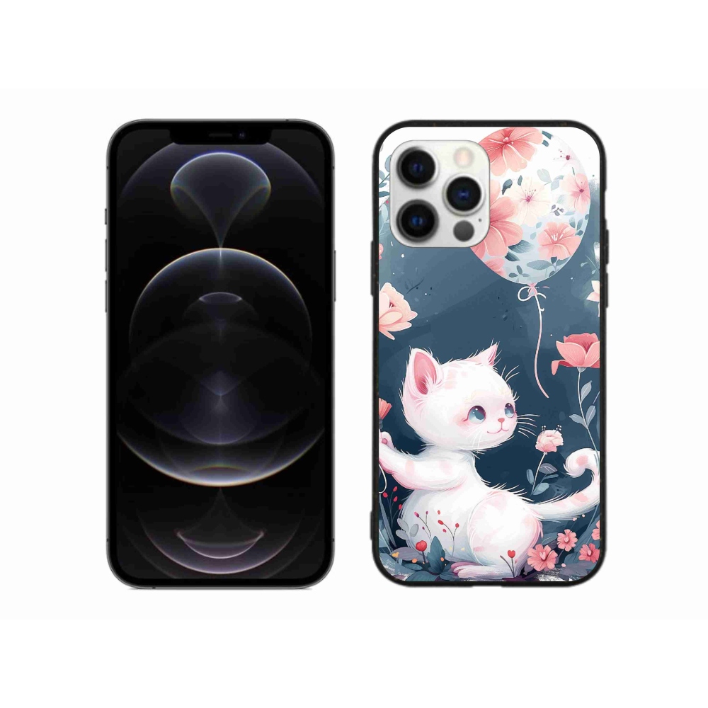 Gél borítás mmCase iPhone 12 Pro Max készülékhez - cica lufival