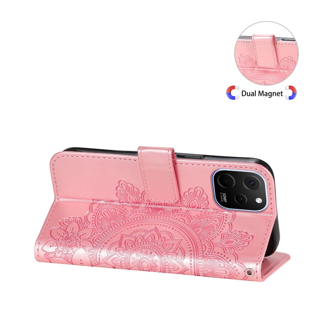 Mandala könyvtáska Huawei Nova Y61-hez - rózsaszín