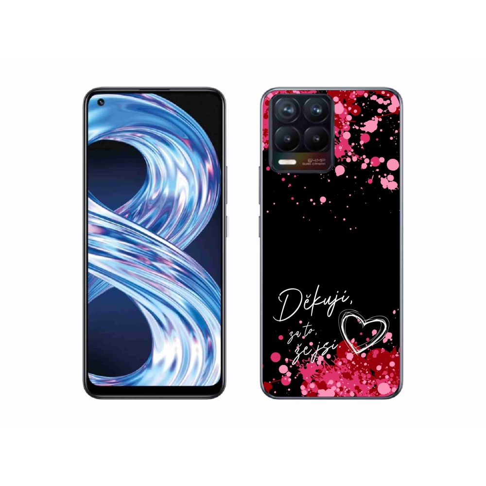 Gél borító mmCase a Realme 8 Pro-n - szerelmes szöveg 2 fekete háttérrel