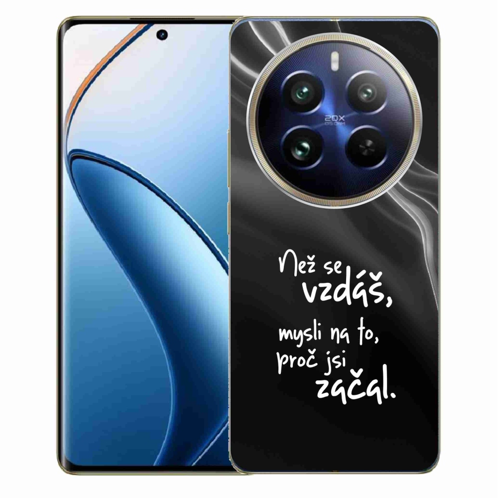 Gél borítás mmCase a Realme 12 Pro 5G/12 Pro+ 5G - idézet 2 fekete háttérrel