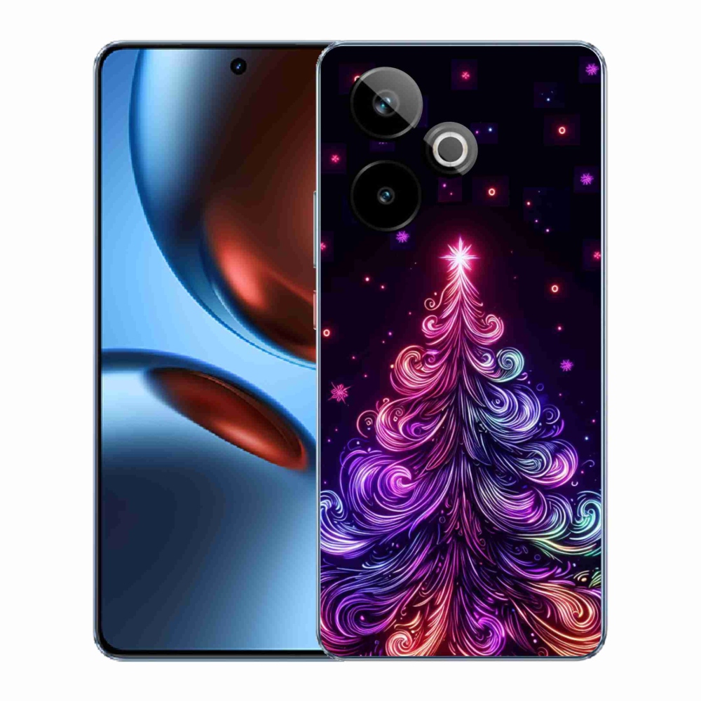 Rugalmas zselés tok mmCase képpel Realme GT 7 5G/GT 7T 5G - neon karácsonyfa 1