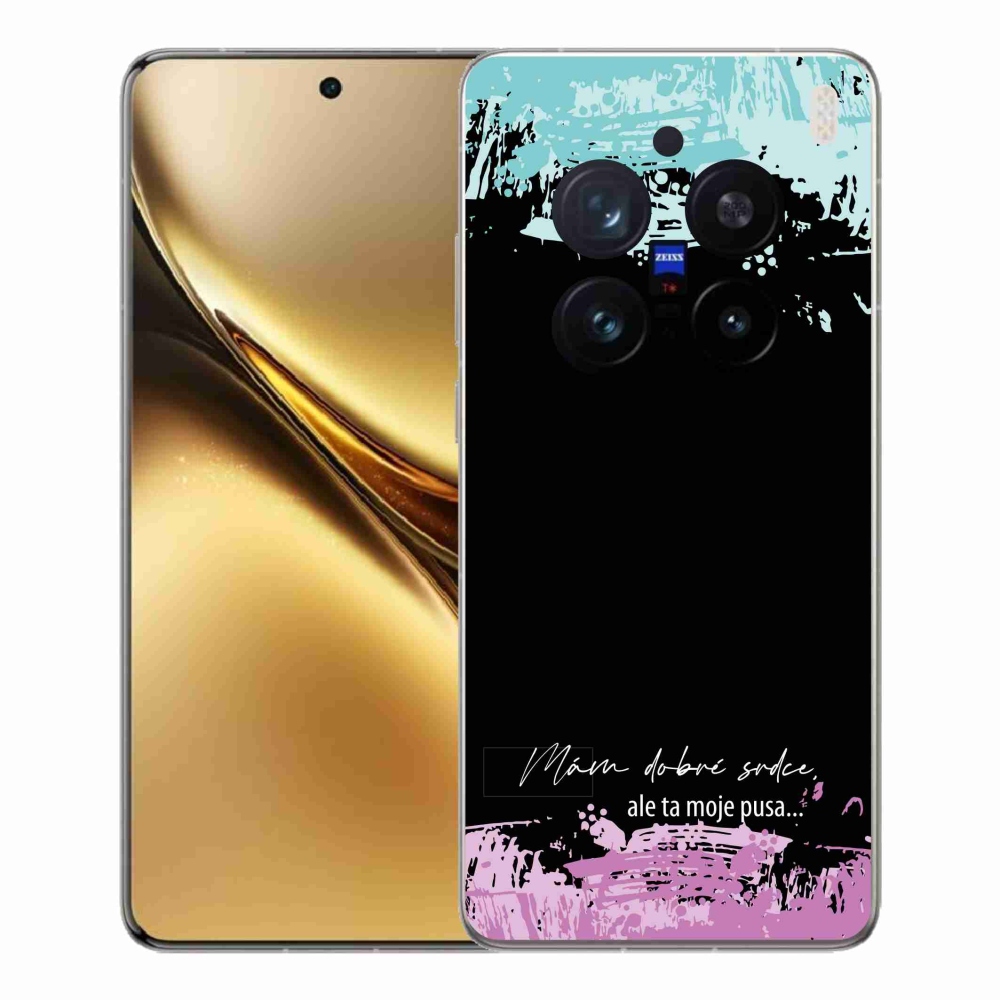 Zselés borító mmCase a Vivo X200 Pro 5G készülékhez - vicces szöveg 3 fekete háttér