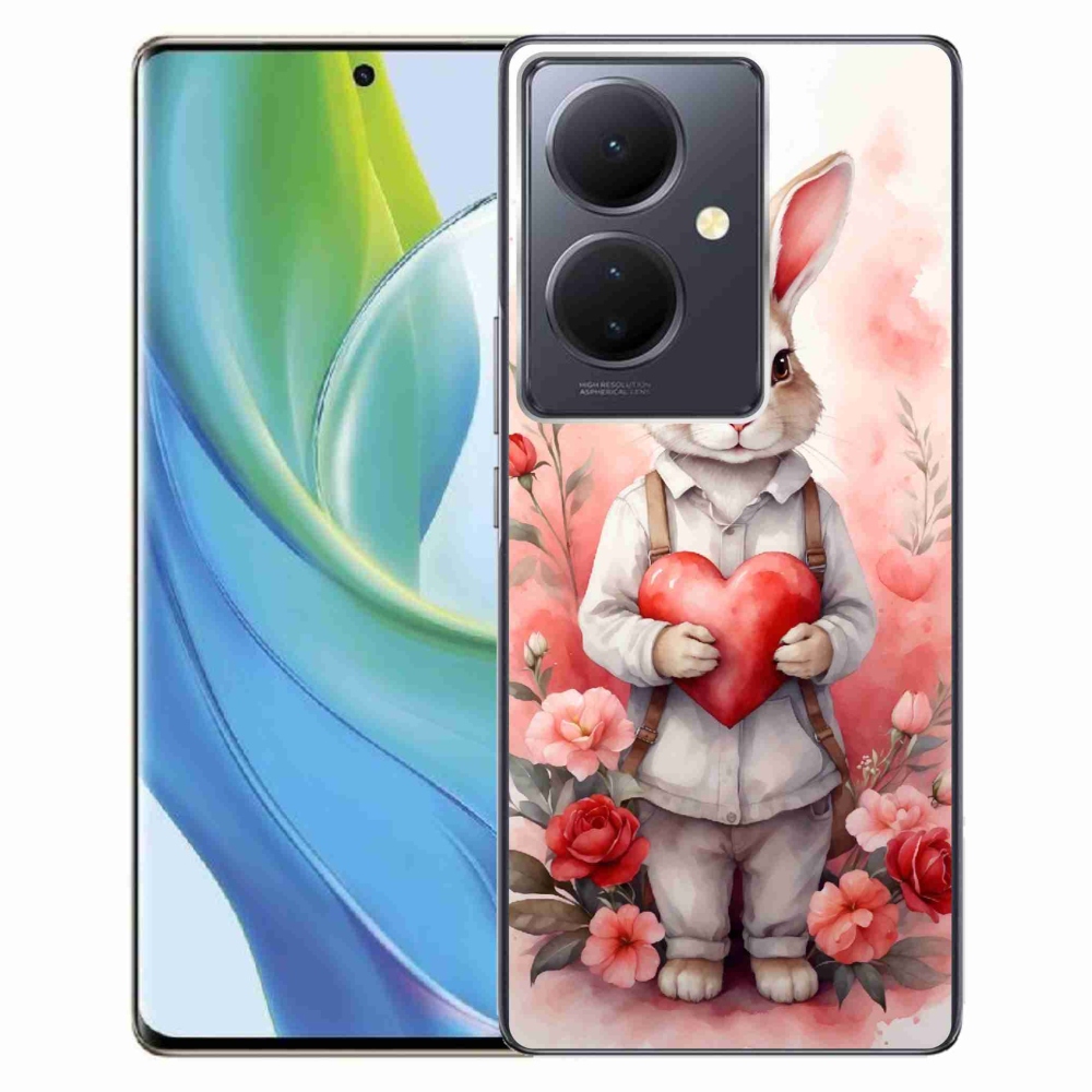 Gél borítás mmCase a Vivo V29 Lite 5G-hez - nyúl szívvel