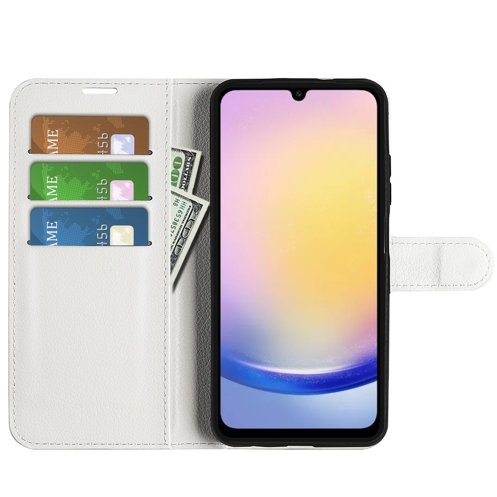 Litchi könyv tok Samsung Galaxy A26 5G - fehér