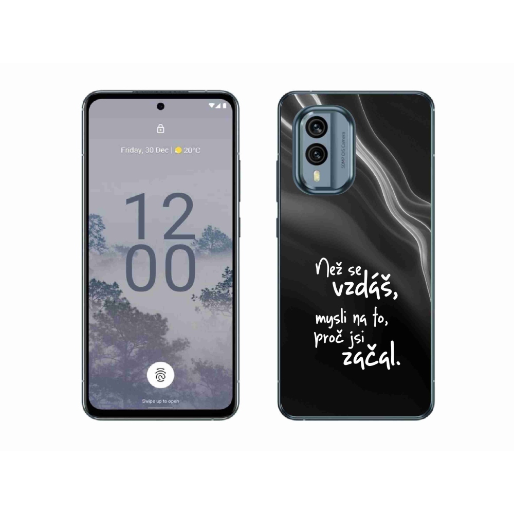 Zselés borítás mmCase a Nokia X30 5G készülékhez - idézet 2 fekete háttér