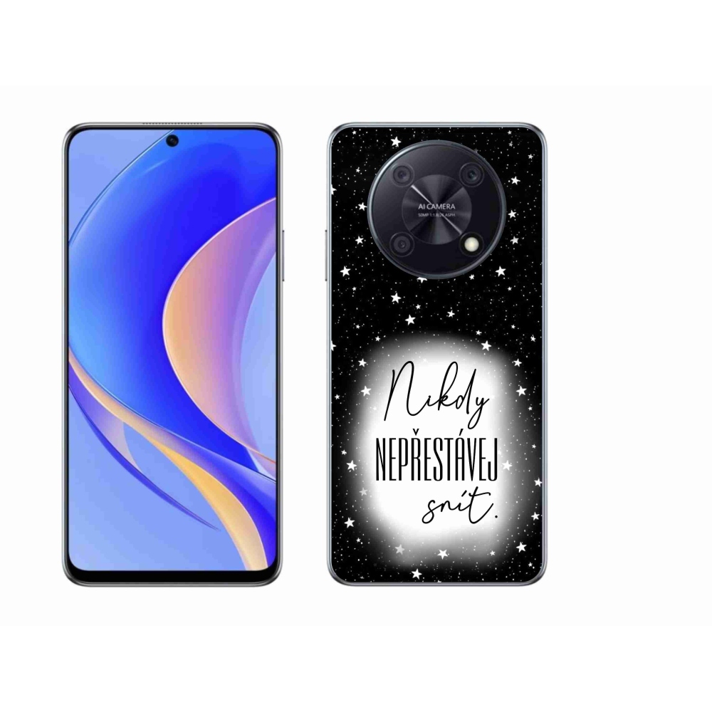Gél borító mmCase a Huawei Nova Y90 készülékhez - idézet 1 fehér és fekete háttérrel