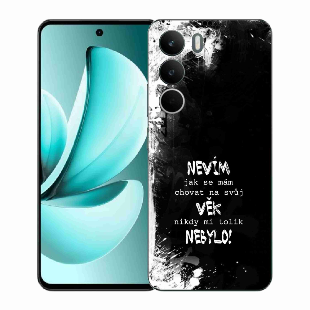 Gél borító mmCase a Realme C71 készülékhez - vicces szöveg 14 fekete háttér