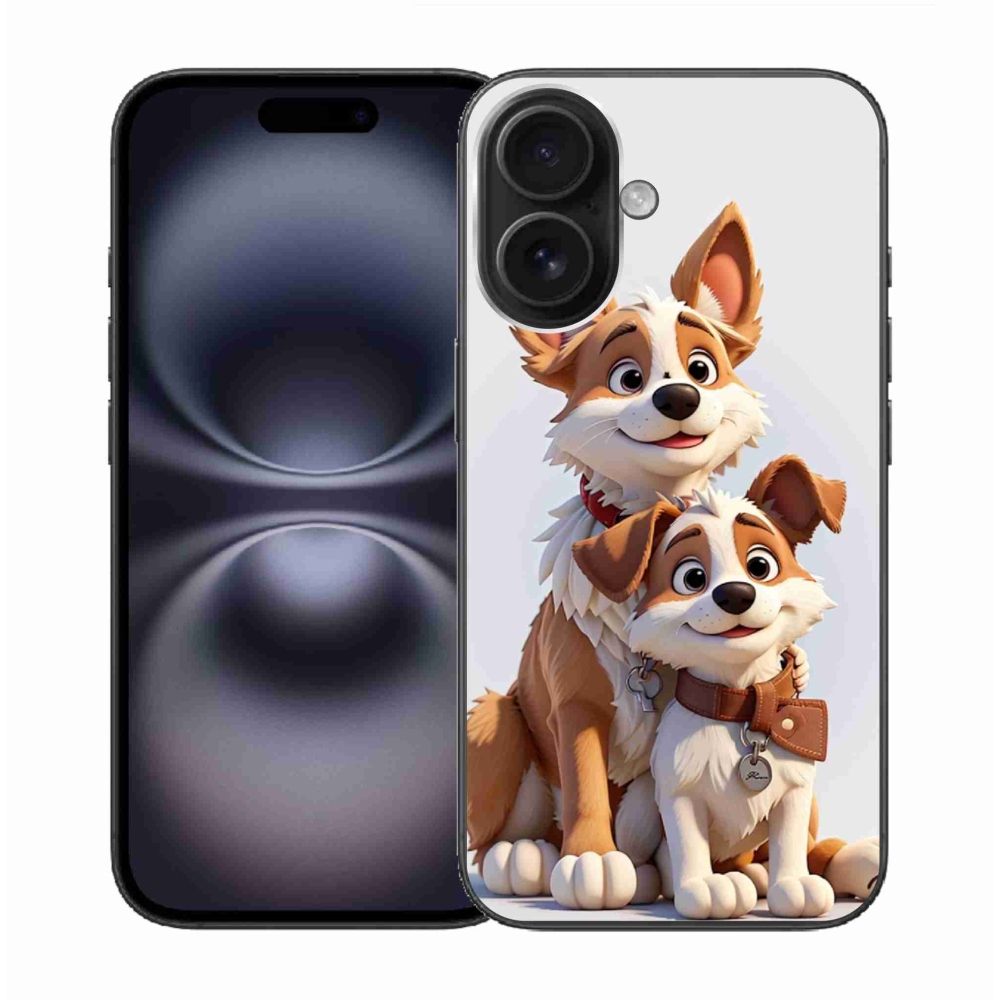 Gél borítás mmCase iPhone 16 készülékhez - kutyák rajzolása