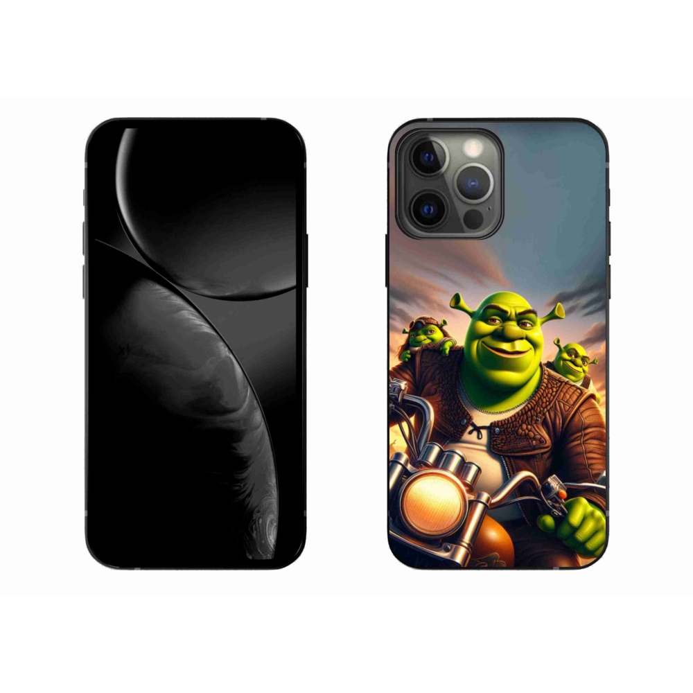 Zselés borítás mmCase iPhone 13 Pro Max 6.7 készülékhez - Shrek egy motorkerékpáron