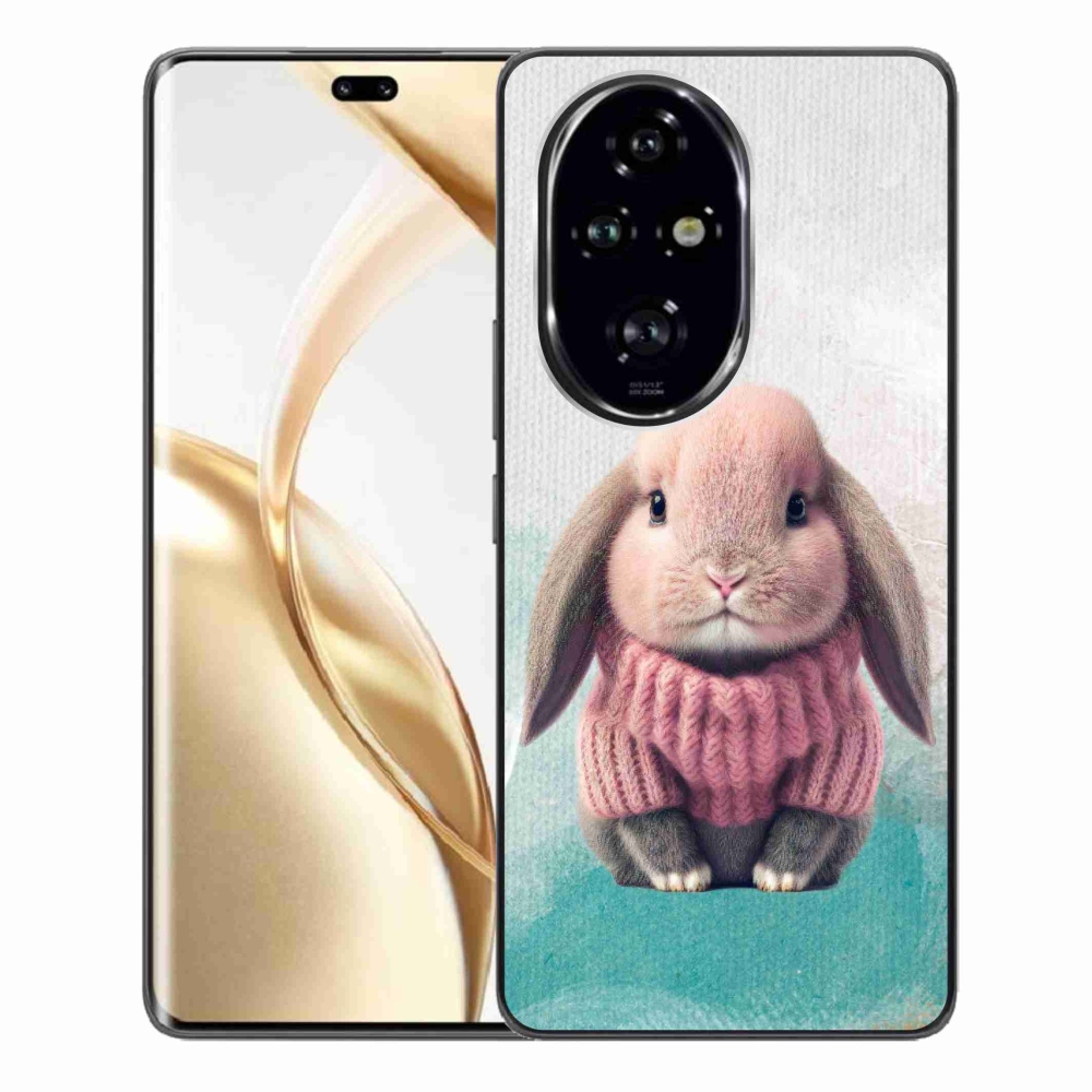 Zselés borítás mmCase a Honor 200 Pro 5G számára - nyúl pulóverben