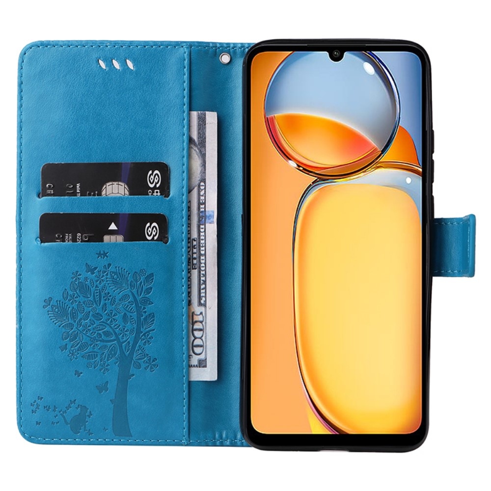 Fák könyvtáska Xiaomi Poco C65/Redmi 13C - kék