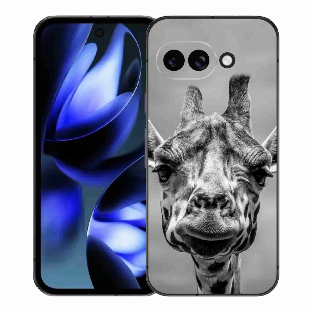 Zselés borítás mmCase a Google Pixel 9a készülékhez - fekete-fehér zsiráf
