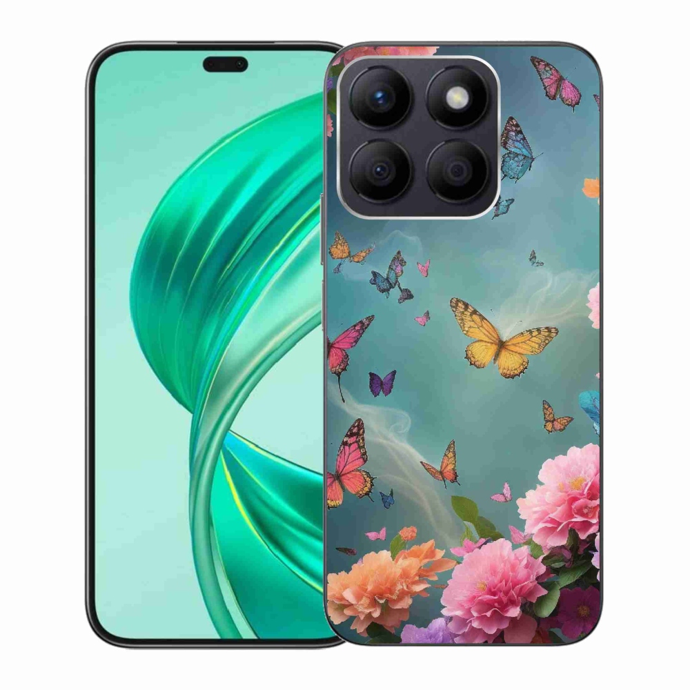 Gél borító mmCase a Honor X8b készülékhez - színes virágok és pillangók