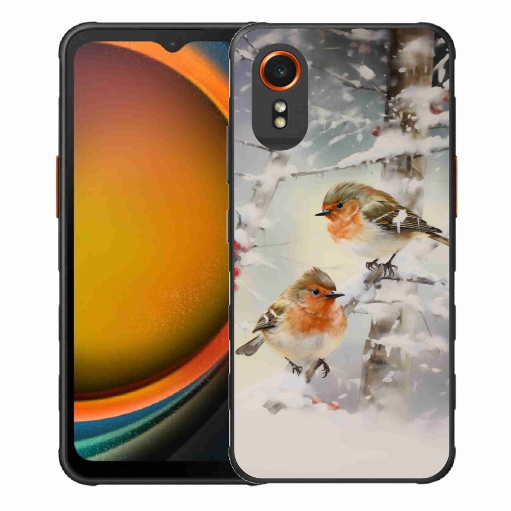 Gél borítás mmCase Samsung Galaxy Xcover 7 - madarak télen - Samsung Galaxy Xcover 7 - madarak télen