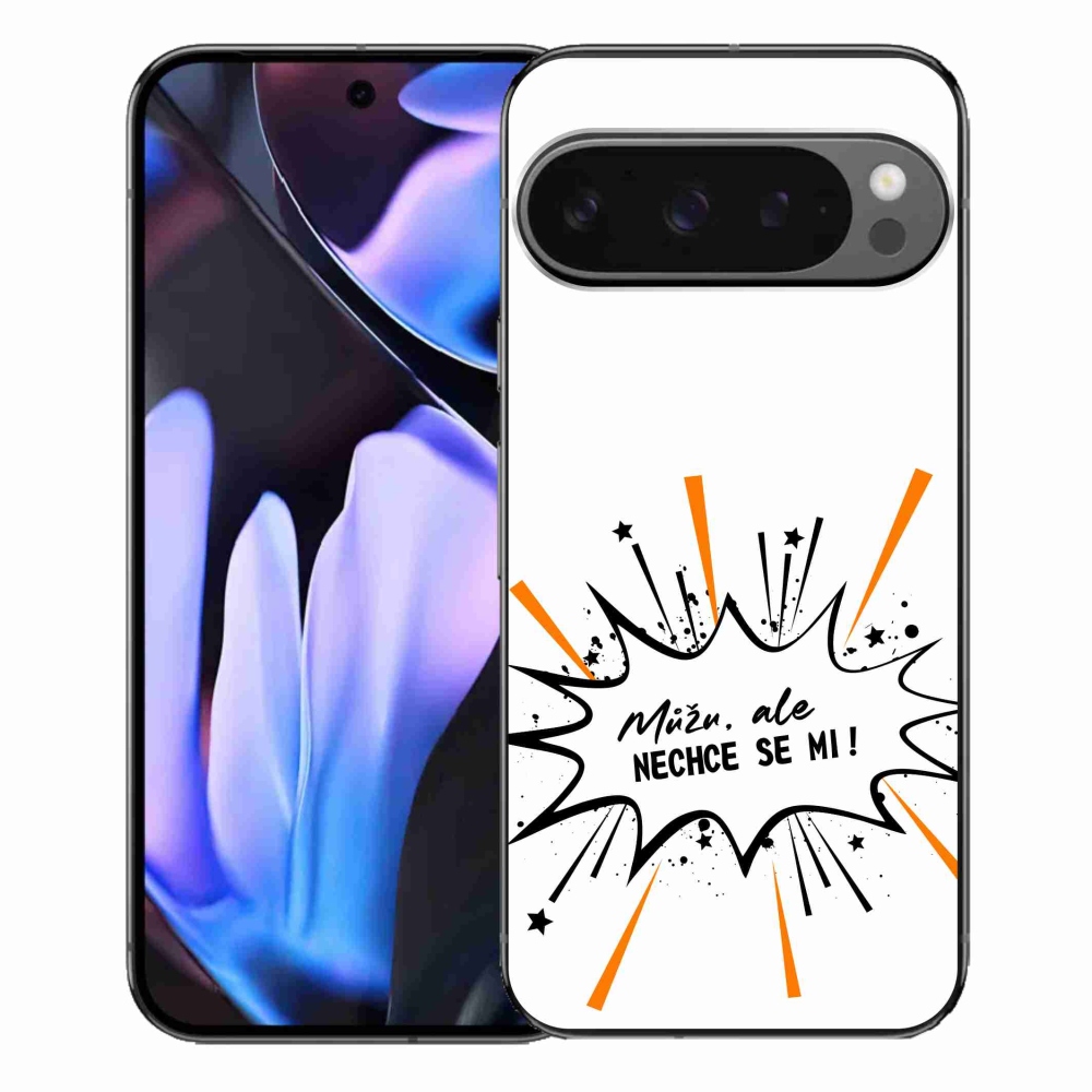 Gél borítás mmCase a Google Pixel 9 Pro XL-hez - vicces szöveg 11 fehér háttér