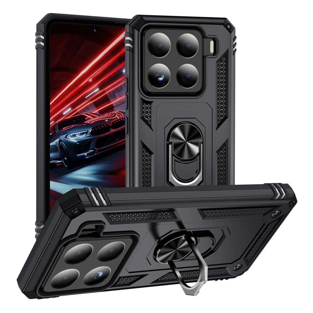 Gyűrűk tartós borítója Xiaomi 15 - fekete